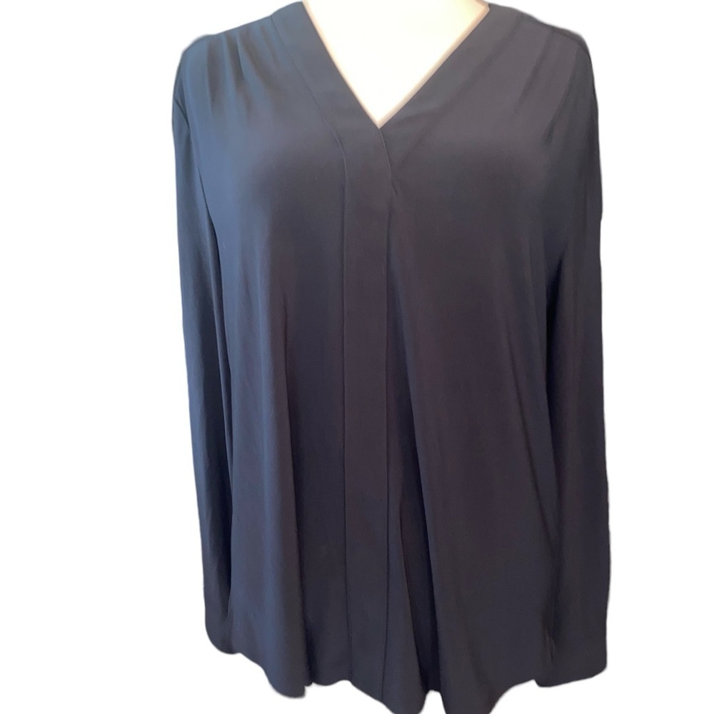 Cato blouse long buttoned sleeves deep V neckline loose fit Sz large